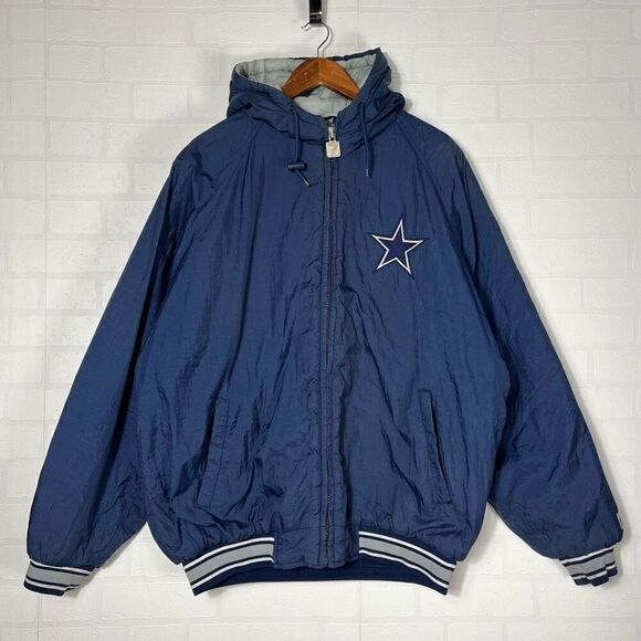 NFL Dallas Cowboys Windbreaker Jacket Mens size L FULL zip Sports - Picture 1 of 16